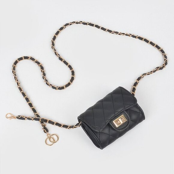 Quilted Mini Bag W/ Chain Belt - Picture 2 of 9